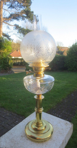 Antique brass cut - cut, glass