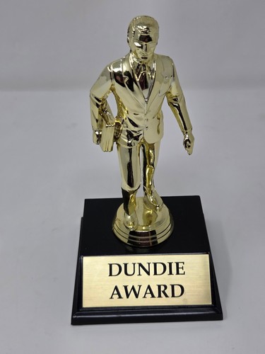 Dundie award gold tone trophy - dundie,