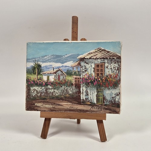 Vintage miniature oil - vintage, painting