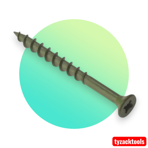 Green coated decking screws - green,