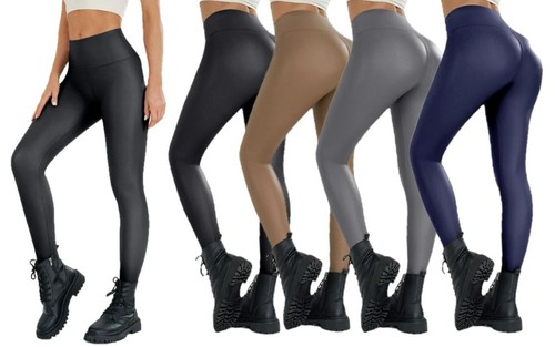 Women fitness leggings leather - leggings,