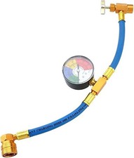R134A Car Air Conditioning Refrigerant Recharge Hose with Gauge Can Opener Kit