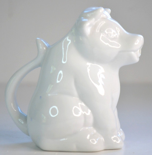 Vintage white ceramic cow - vintage,
