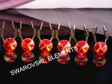 6 PCS Bridesmaid Prom Flower Girl made with Swarovski Crystal Hair Pin Tiara H23