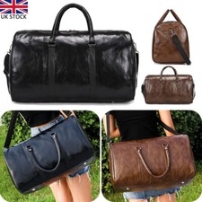 Men Leather Duffle Weekend Bag