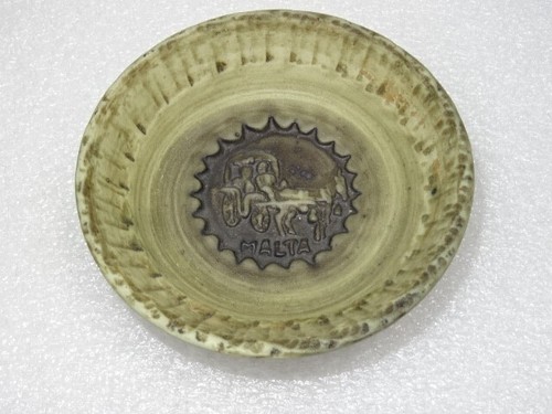 Small round pottery dish - small,