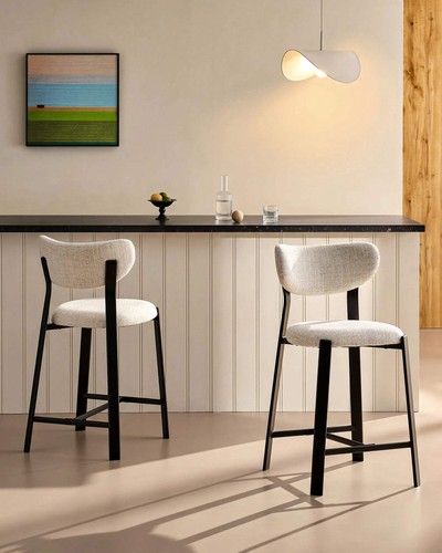 Bramley white linen blend bar - white,