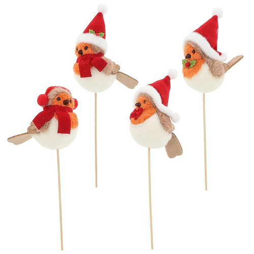 Christmas robin bird picks - christmas,