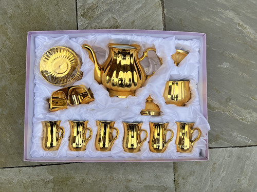 Piece gold colour tea set - piece,