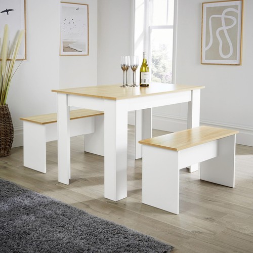 Dining set white table - white,