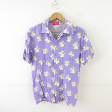 Disney Resort Toy Story Buttercup Purple Men's Aloha Shirt Short Sleeve