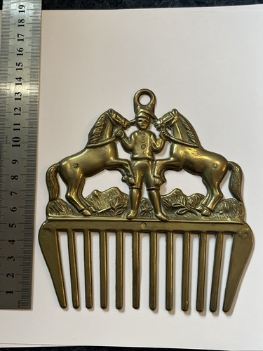 Vintage cast brass horse tamer - cast,