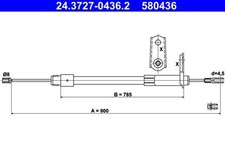 Parking brake cable - parking, fits