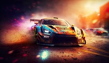 Nissan GTR racing car Colorful