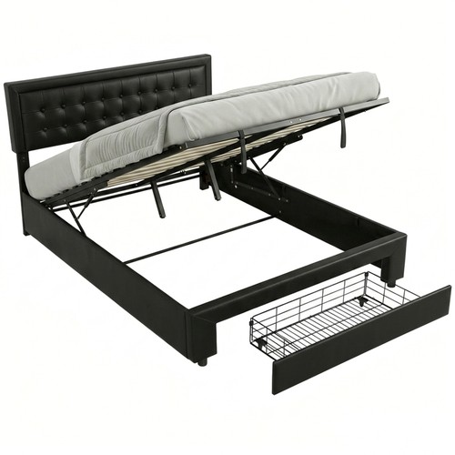 Homcom leather king - king, bed