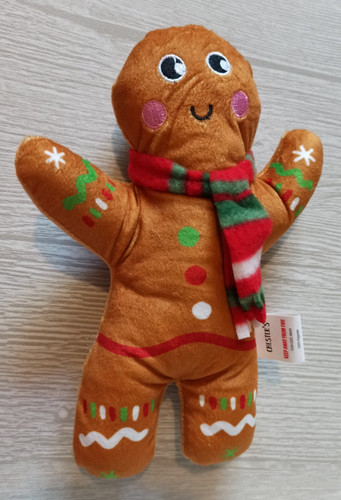 Gingerbread man pet dog toy - gingerbread,