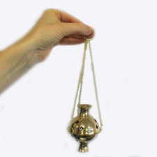 Hanging brass incense burner - hanging,