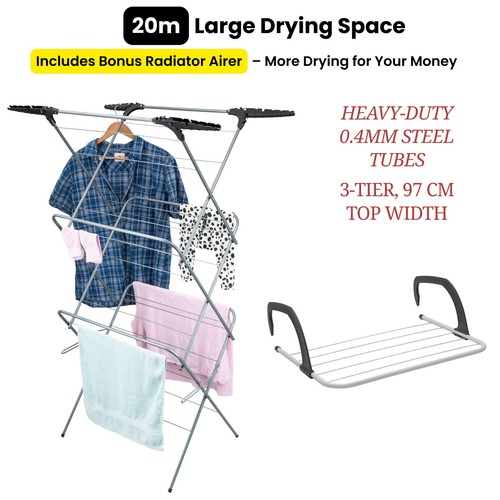 Tier clothes airer indoor - 3,