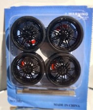 BLACK WHEELS & TYRES FOR 1:18