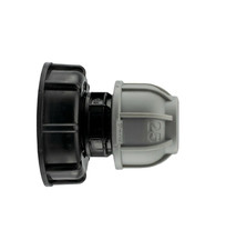 IBC water Tank/bowserb adapter S60X6 to MDPE straight pipe fitting 20mm