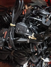 15x  C7 / Figure 8 Power Lead Mains Cable Cord UK 3Pin Plug Fig 8 USED