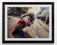 Motorbike Racing Framed Canvas