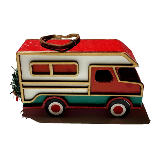 Truck camper ornament - camper, vintage