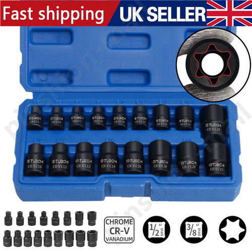 17pcs impact torx - e, sockets