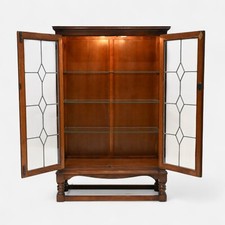 Old Charm Display Cabinet 3 Glass Shelves Tudor Brown  FREE Nationwide Delivery*