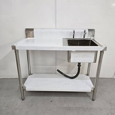 Stainless Sink Single Bowl Left Drainer Commercial Catering Kitchen Diaminox