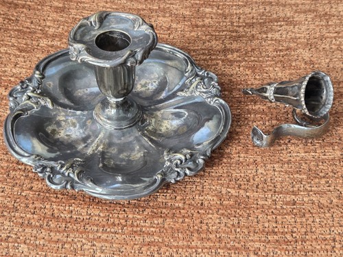 Silver plated candlestick - plated,