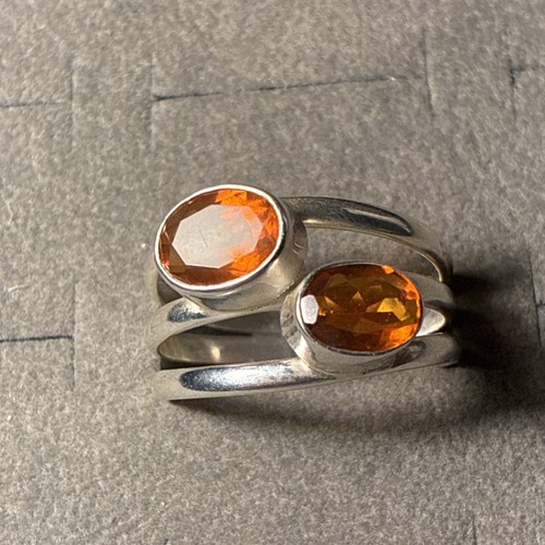 Fire opal sterling silver - opal, ring