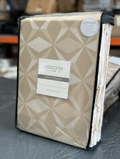 Luxury Jacquard Pale Gold Super King Size Duvet Cover Set Modern Geometric Woven