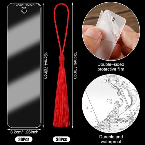 Clear acrylic bookmarks blank - bookmarks,