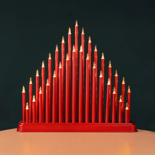 Red pipe christmas candle - red,