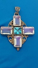 Antique Silver Pendant with Turquoise Stone.