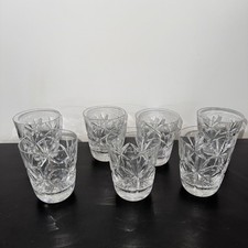 Crystal Cut Vintage Small Whiskey Tumblers Heavy Glasses - Price Each