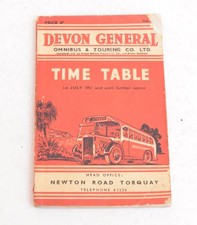 Bus Coach Timetable Devon General Omnibus 1st July 1951