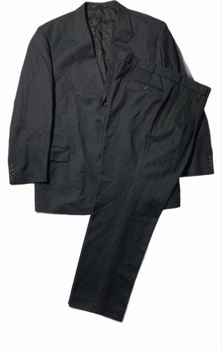 Men suit grey wool - wool, xl