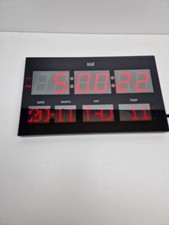 HITO 14.2" Large Oversized LED Wall Clock Seconds Date Day Indoor Temperature