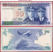 LITHUANIA 10 LITU 1993 P 56
