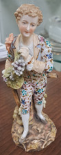 Vintage Meissen Boy with Grapevine Porcelain Figurine - 15cm Tall