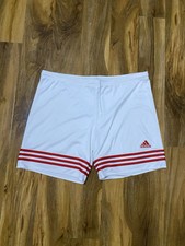 Adidas Vintage 90s Style Climalite Shorts Men's Size XL White Red Stripes Active