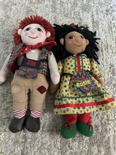 Rosie And Jim Plush Rag Dolls Large Vintage 1999 Ragdoll Productions 10 inch 