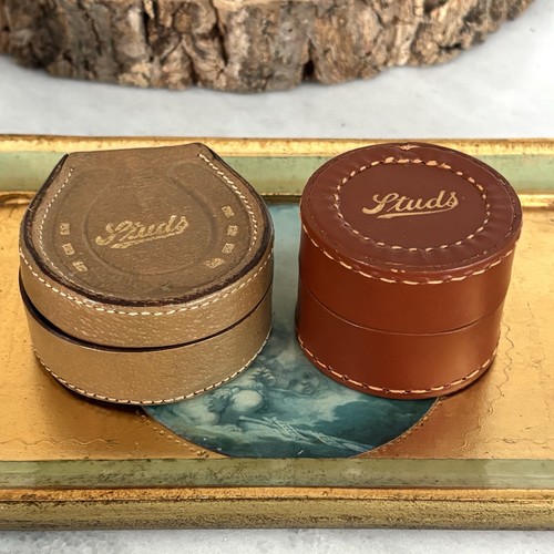 Vintage leather stud storage - leather,