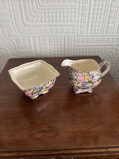 Lovely Rare Vintage Royal Winton Grimwades Balmoral Creamer and Sugar Bowl