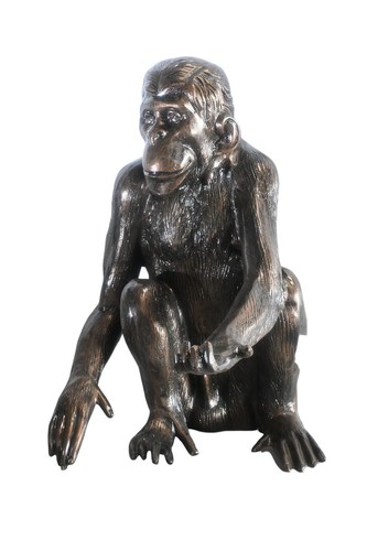Realistic sitting chimpanzee - realistic,