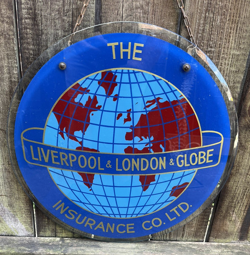 Glass sign vintage 1930 art - glass, 1930's