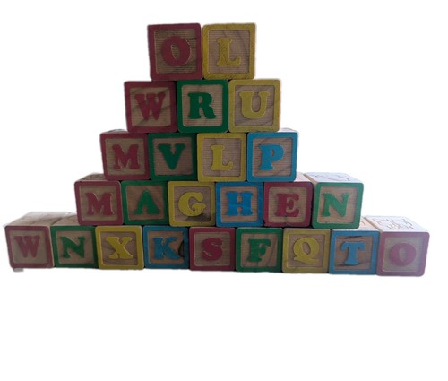 Vintage alphabet wooden - alphabet, blocks