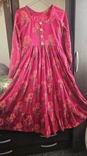 Hot Pink Cotton 3 Piece Suit